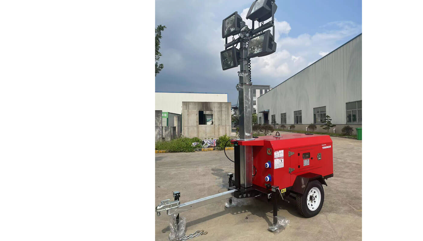 Diesel mobile light tower telescoping mast construction mining site - Elitech Power