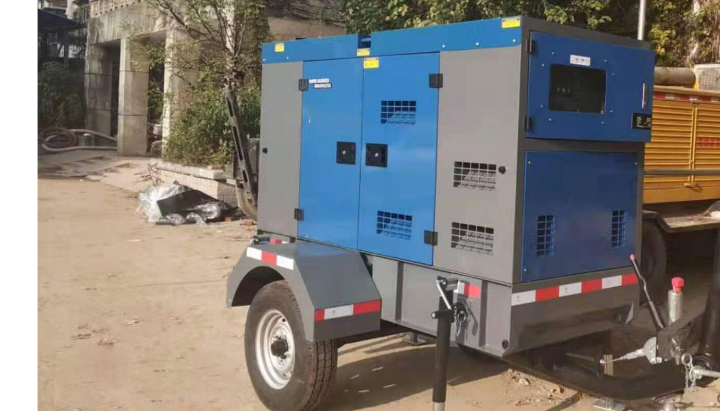 Trailer mounted diesel generator mobile towable road 30kVA-500kVA - Elitech Power