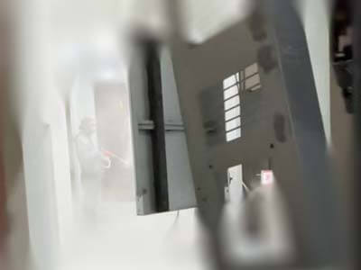 Electrostatic powder coating for generator enclosures